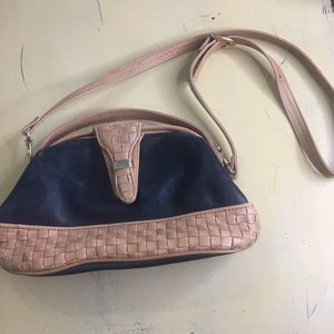 Vintage Leather Clutch Style Crossbody Purse